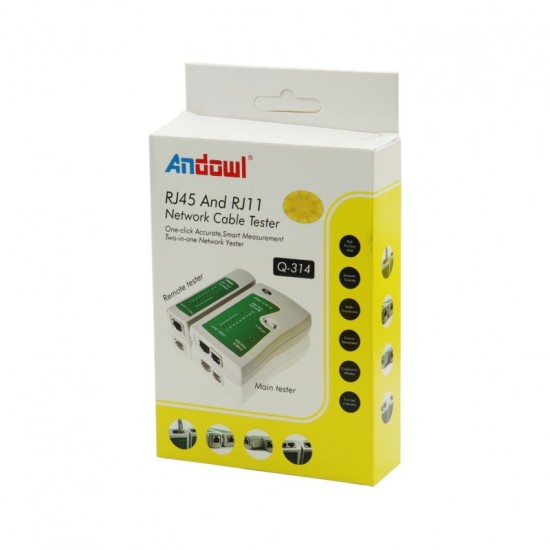 Andowl Q-314 TESTER ΔΙΤΚΥΟΥ RJ-45 KAI RJ-11
