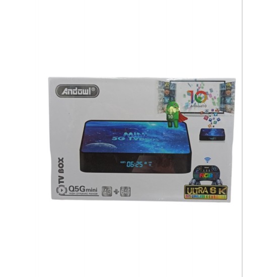 Andowl TV Box Q5G Mini 4K UHD WiFi/ USB 2.0 / USB 3.0/ 4GB/ 64GB/ Android 10.0