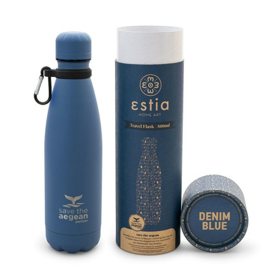 Estia Travel Flask Save Aegean Μπουκάλι Θερμός Denim Blue 500ml Estia Travel Flask Save Aegean Μπουκάλι Θερμός Denim Blue 500ml