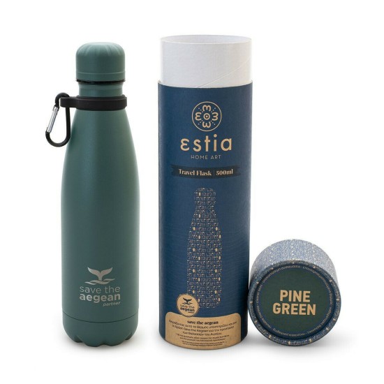 Estia Travel Flask Save Aegean Μπουκάλι Θερμός Pine Green 500ml Estia Travel Flask Save Aegean Μπουκάλι Θερμός Pine Green 500ml
