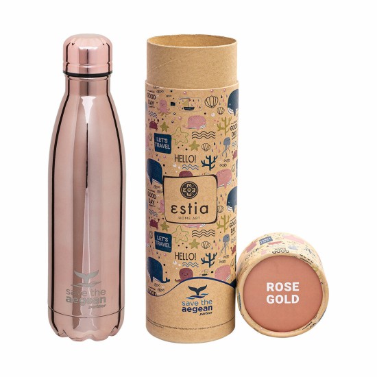 Estia Travel Flask Save Aegean Μπουκάλι Θερμός Rose Gold 500ml Estia Travel Flask Save Aegean Μπουκάλι Θερμός Rose Gold 500ml