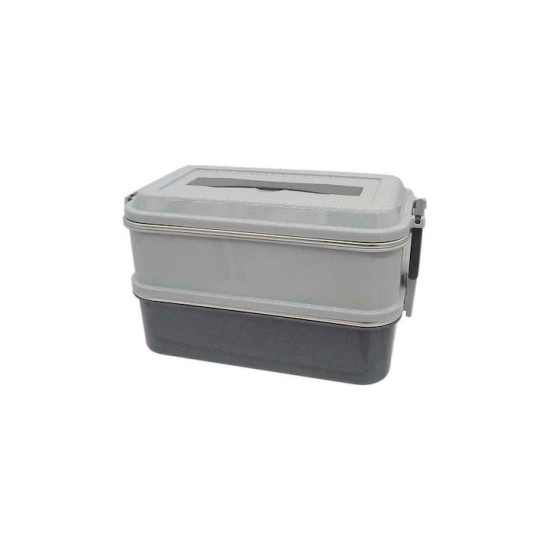 Estia Δοχείο Φαγητού Πλαστικό 2 επιπεδων Γκρι 1400ml Estia Δοχείο Φαγητού Πλαστικό 2 επιπεδων Γκρι 1400ml