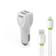 Φορτιστής αυτοκινήτου, ΕΜΥ MY-112, 5V 2.4α, Universal, 2xUSB, Micro USB καλώδιο, λευκό