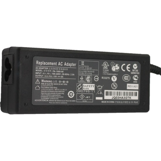 Φορτιστής για Toshiba, 15V, 90W, 6A, 6.3*3.0mm Φορτιστής για Toshiba, 15V, 90W, 6A, 6.3*3.0mm
