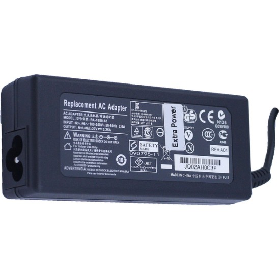 Φορτιστής για IBM Lenovo, Fujitsu, Advent, Clevo, MSI Wind, 20V, 65W, 3.25A, 5.5*2.5mm Φορτιστής για IBM Lenovo, Fujitsu, Advent, Clevo, MSI Wind, 20V, 65W, 3.25A, 5.5*2.5mm