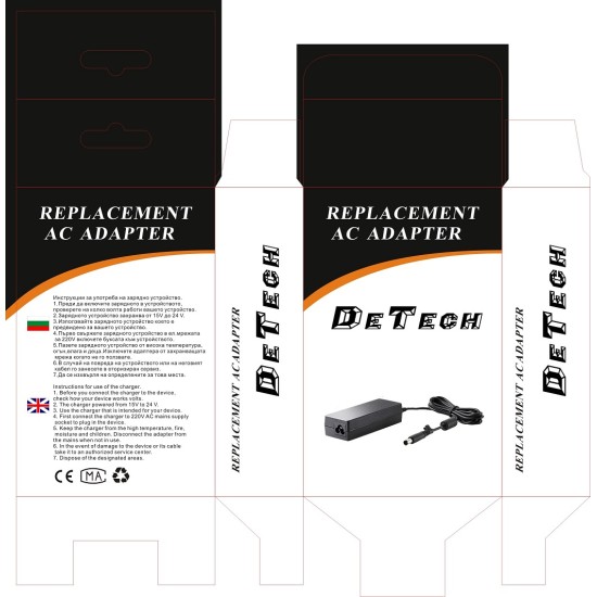 DeTech Τροφοδοτικό Ρεύματος για Dell 90W 19.5V4.62A 4.5*3.0 - 292