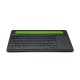 MediaRange Rechargeable Wireless Multi Device Bluetooth Keyboard with 78 keys, touchpad & Tablet slot (Black) (MROS131-GR)