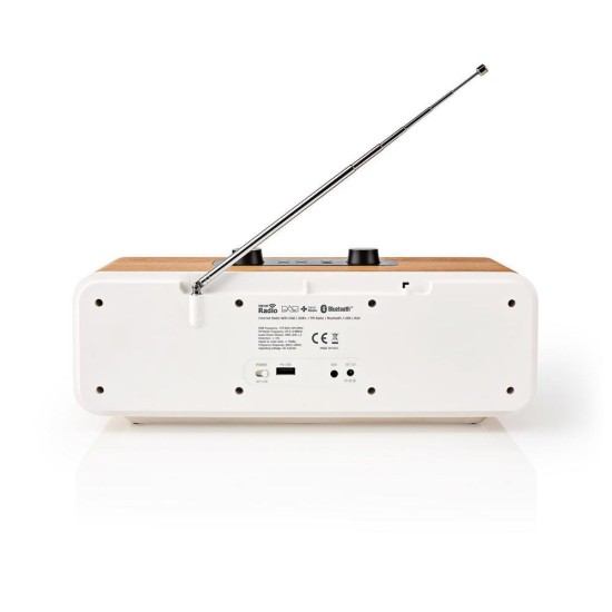 Nedis Επιτραπέζιο Ραδιόφωνο Ρεύματος DAB+ με Bluetooth και USB Λευκό (RDIN2500WT) (NEDRDIN2500WT)
