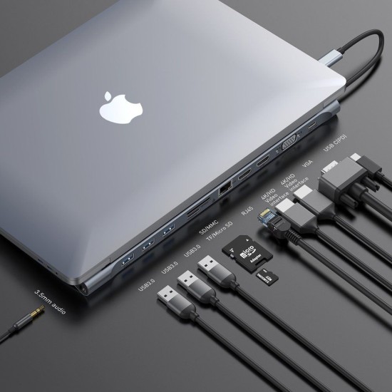 Baseus Enjoyment Series Multi-functional Type-C intelligent HD HUB Dark gray (CATSX-G0G) (BASCATSX-G0G)