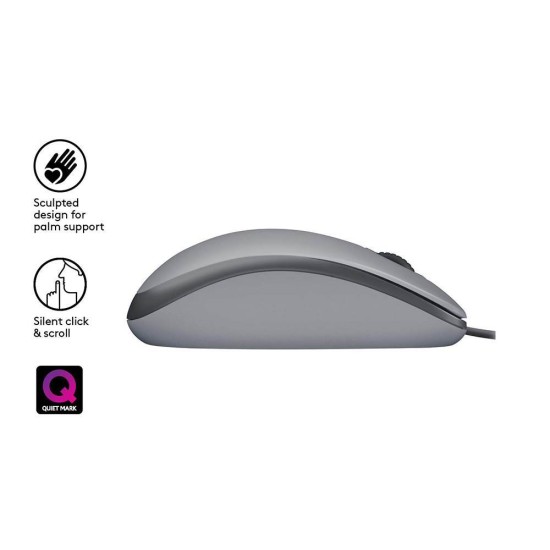 Logitech M110 Optical Mouse (Gray, Wired) (910-005490) (LOGM110GRAY)