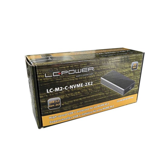 LC-Power Θήκη για M.2 NVMe SSD με σύνδεση Type-C USB 3.2 (Μαύρο) (LC-M2-C-NVME-2X2) (LCM2-C-NVME-2X2)