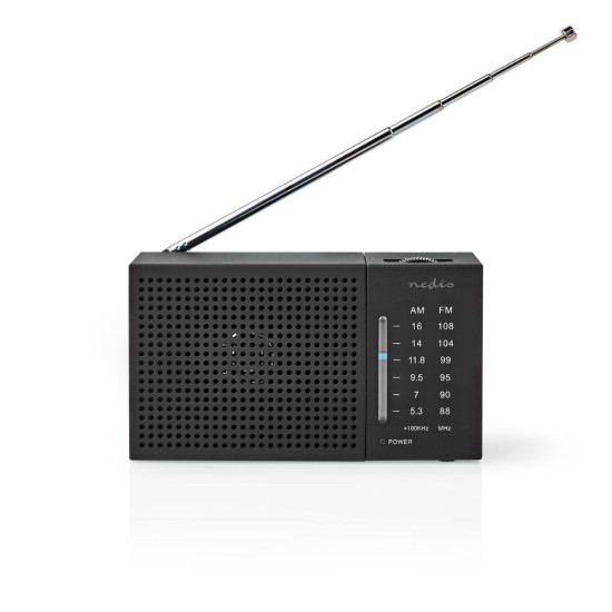 Nedis Ραδιοφωνάκι Μπαταρίας Μαύρο Black (RDFM1200BK) (NEDRDFM1200BK)