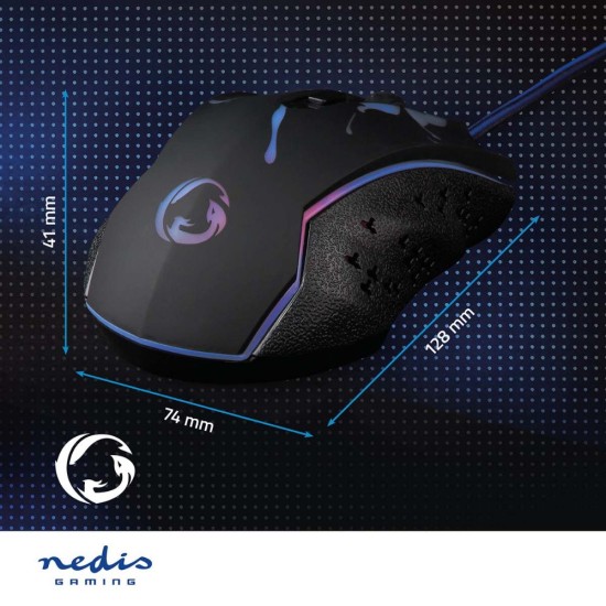 Nedis Gaming Ποντίκι Μαύρο (GMWD210BK) (NEDGMWD210BK)