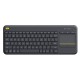 Logitech K400 Plus Ασύρματο Πληκτρολόγιο με Touchpad Αγγλικό US Black (920-007145) (LOGK400)