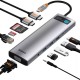 Baseus Hub 11in1 Metal Gleam Series USB-C 3x USB 3.0 + 2x HDMI + microSD/SD + VGA + AUX (CAHUB-CT0G) (BASCAHUB-CT0G)