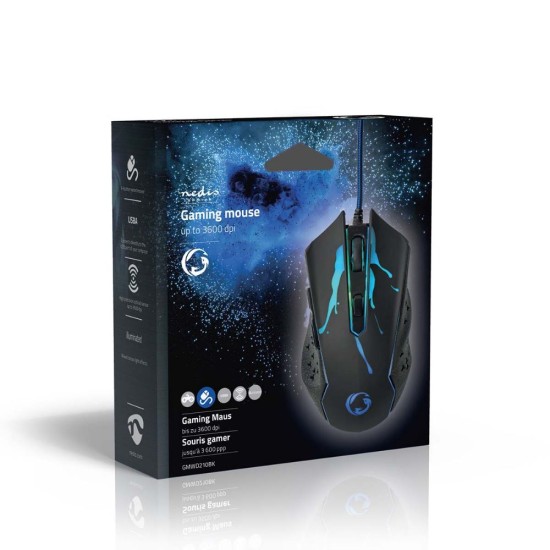 Nedis Gaming Ποντίκι Μαύρο (GMWD210BK) (NEDGMWD210BK)