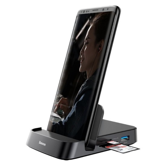 Baseus Hub Mate Docking Station Κινητού Μαύρο (CAHUB-AT01) (BASCAHUB-AT01)