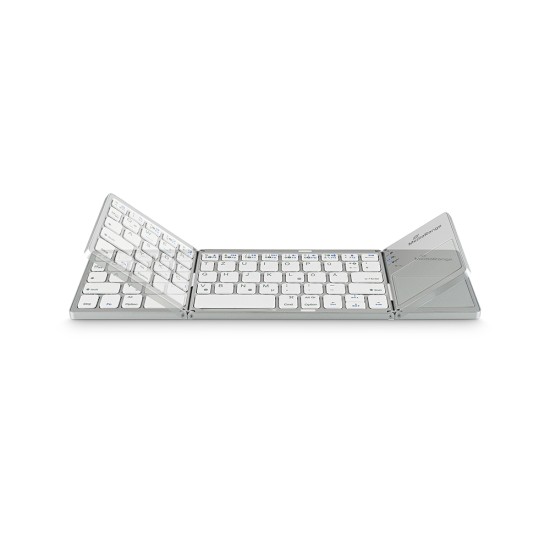 MediaRange Fordable and Rechargeable Bluetooth keyboard 64 keys with touchpad Silver (MROS133-GR)