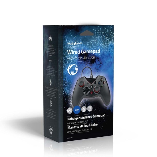 Nedis Ενσύρματο Gamepad για PC Μαύρο (GGPD110BK) (NEDGGPD110BK)