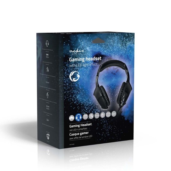 Nedis Over Ear Gaming Headset με σύνδεση 2x3.5mm / USB (GHST250BK) (NEDGHST250BK)