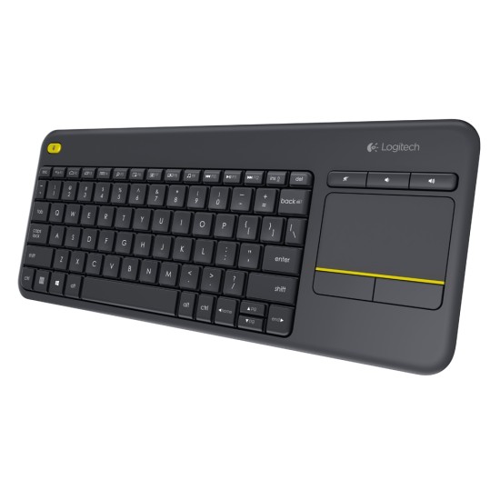 Logitech K400 Plus Ασύρματο Πληκτρολόγιο με Touchpad Αγγλικό US Black (920-007145) (LOGK400)