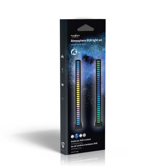 Nedis Διακοσμητικό Φωτιστικό με Φωτισμό RGB Μπάρα LED Μπαταρίας σε Μαύρο Χρώμα (GALDP110BK) (NEDGALDP110BK)