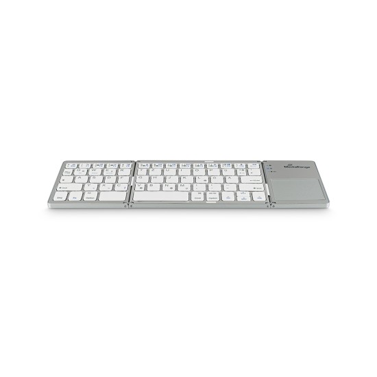 MediaRange Fordable and Rechargeable Bluetooth keyboard 64 keys with touchpad Silver (MROS133-GR)