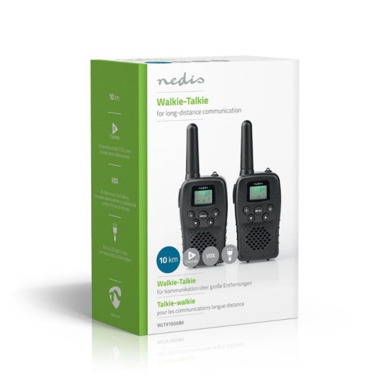Nedis Walkie Talkie Σετ 2τμχ (WLTK1000BK) (NEDWLTK1000BK)