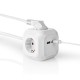 Nedis PowerCube 4 Θέσεων με 2 USB και Καλώδιο 1.5m Λευκό (EXSOC415UFWT) (NEDEXSOC415UFWT)