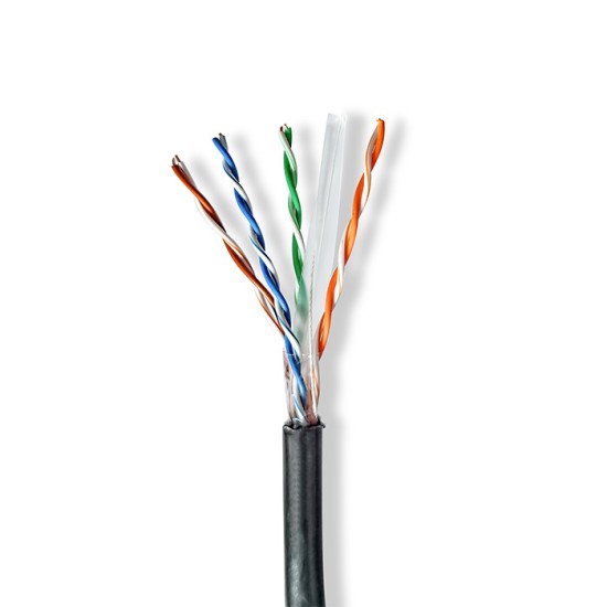 NEDIS CCBG8590BK100S NETWORK CABLE ROLL CAT6 U/UTP 100.0m OUTDOOR BLACK