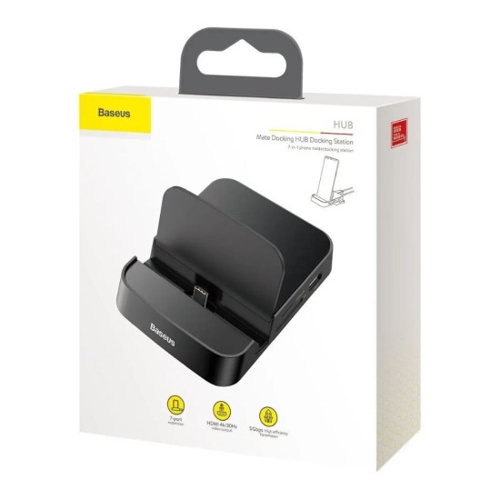 Baseus Hub Mate Docking Station Κινητού Μαύρο (CAHUB-AT01) (BASCAHUB-AT01)