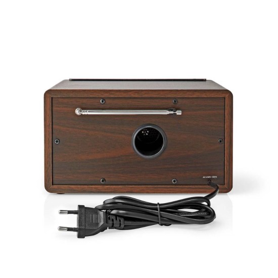 Nedis Retro Επιτραπέζιο Ραδιόφωνο Ρεύματος Καφέ Brown/Silver (RDFM5110BN) (NEDRDFM5110BN)