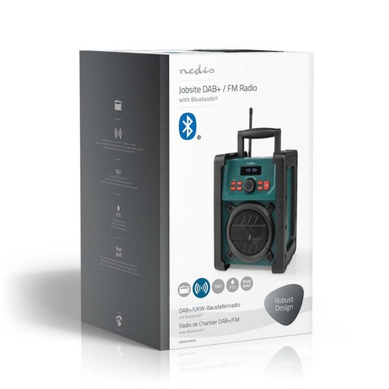 Nedis Φορητό Ραδιόφωνο Ρεύματος / Μπαταρίας DAB+ με Bluetooth Black / Green (RDDB3100GN) (NEDRDDB3100GN)