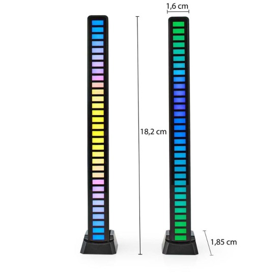 Nedis Διακοσμητικό Φωτιστικό με Φωτισμό RGB Μπάρα LED Μπαταρίας σε Μαύρο Χρώμα (GALDP110BK) (NEDGALDP110BK)