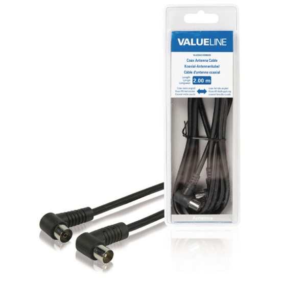 VLSB 40100B 2.00 cable coax male angled - coax female angled