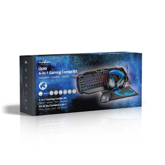 Nedis Combo Σετ Gaming Πληκτρολόγιο με διακόπτες και Φωτιζόμενα πλήκτρα & Ποντίκι (Αγγλικό US) (GCK41100BKUS) (NEDGCK41100BKUS)