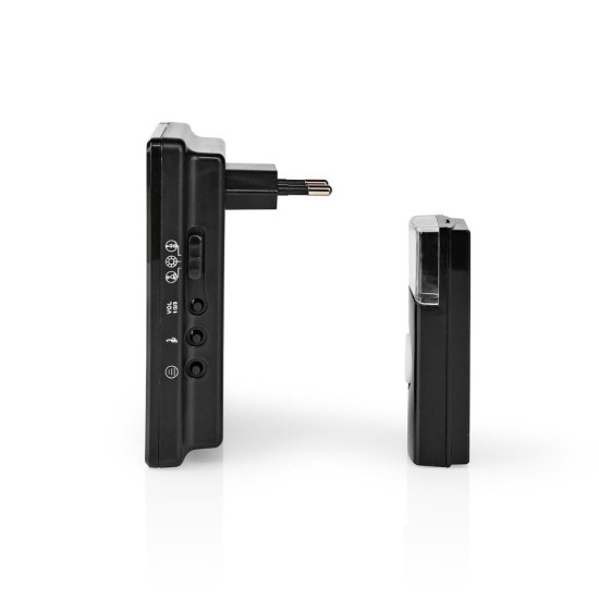 Nedis Ασύρματο Κουδούνι Πόρτας με 2 Δέκτες 80dB Black (DOORB223CBK) (NEDDOORB223CBK)