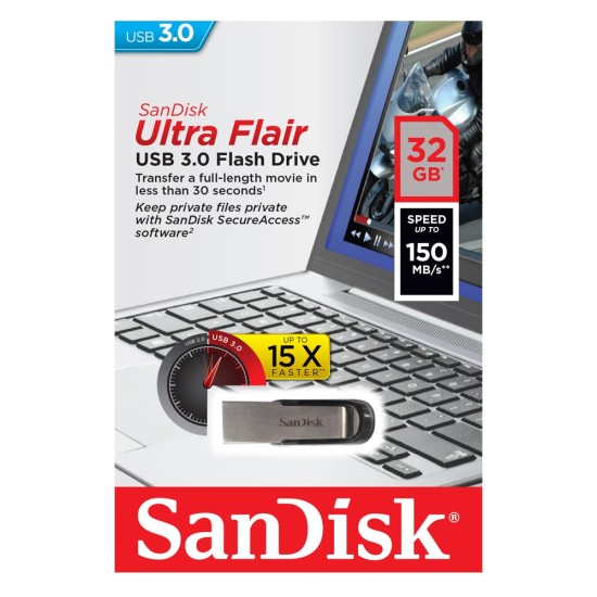 SanDisk Ultra Flair USB 3.0 32GB (SDCZ73-032G-G46) (SANSDCZ73-032G-G46)