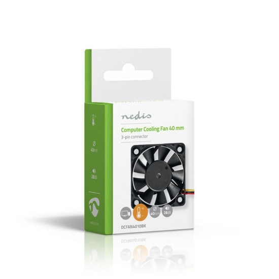 Nedis DC Fan 40 mm 3-Pin 27.9 dBA Black (DCFAN4010BK) (NEDDCFAN4010BK)