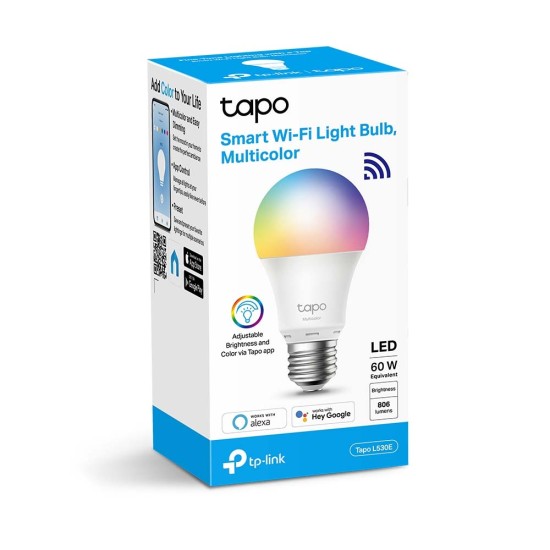 Smart Wi-Fi Light Bulb TP-Link Tapo L530E E27 8.7W Dimable Multicolor (TAPO L530E) (TPL530E)