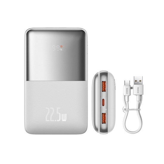 Baseus Power Bank 20000mAh 22.5W με 2 Θύρες USB-A και Θύρα USB-C Λευκό (PPBD040302) (BASPPBD040302)