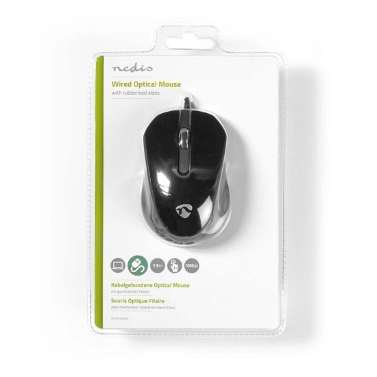 Nedis Wired Desktop Mouse Ενσύρματο Ποντίκι Μαύρο (MSWD300BK) (NEDMSWD300BK)