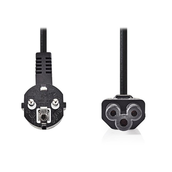 NEDIS CEGT10100BK20 POWER CABLE EARTH CONTACT MALE - IEC-320-C5 ANGLED 90deg 2.00m BLACK