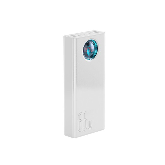Baseus Amblight Overseas Edition Power Bank 30000mAh 65W με 4 Θύρες USB-A και Θύρα USB-C Power Delivery Λευκό (PPLG000102) (BASPPLG000102)