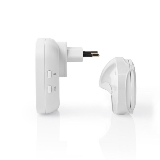 Nedis Wireless Doorbell Set Mains Powered Volume 80 dB White (DOORB220CWT) (NEDDOORB220CWT)