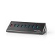Nedis USB 3.0 Hub 8 Θυρών με σύνδεση USB-A & Θύρα Φόρτισης και Εξωτερική Παροχή Ρεύματος (UHUBUP3810BK) (NEDUHUBUP3810BK)