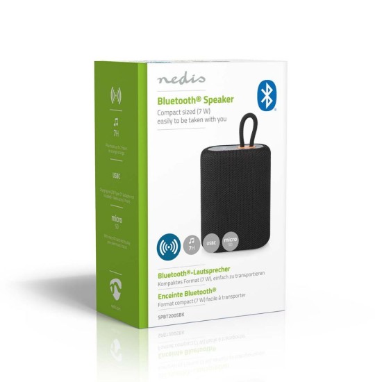 Nedis Ηχείο Bluetooth 5W με Διάρκεια Μπαταρίας έως 7 ώρες Μαύρο (SPBT2005BK) (NEDSPBT2005BK)