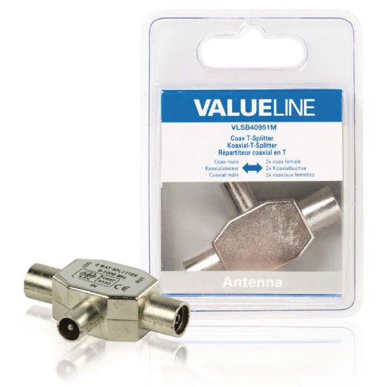 VLSB 40951M splitter coax male - 2x coax female